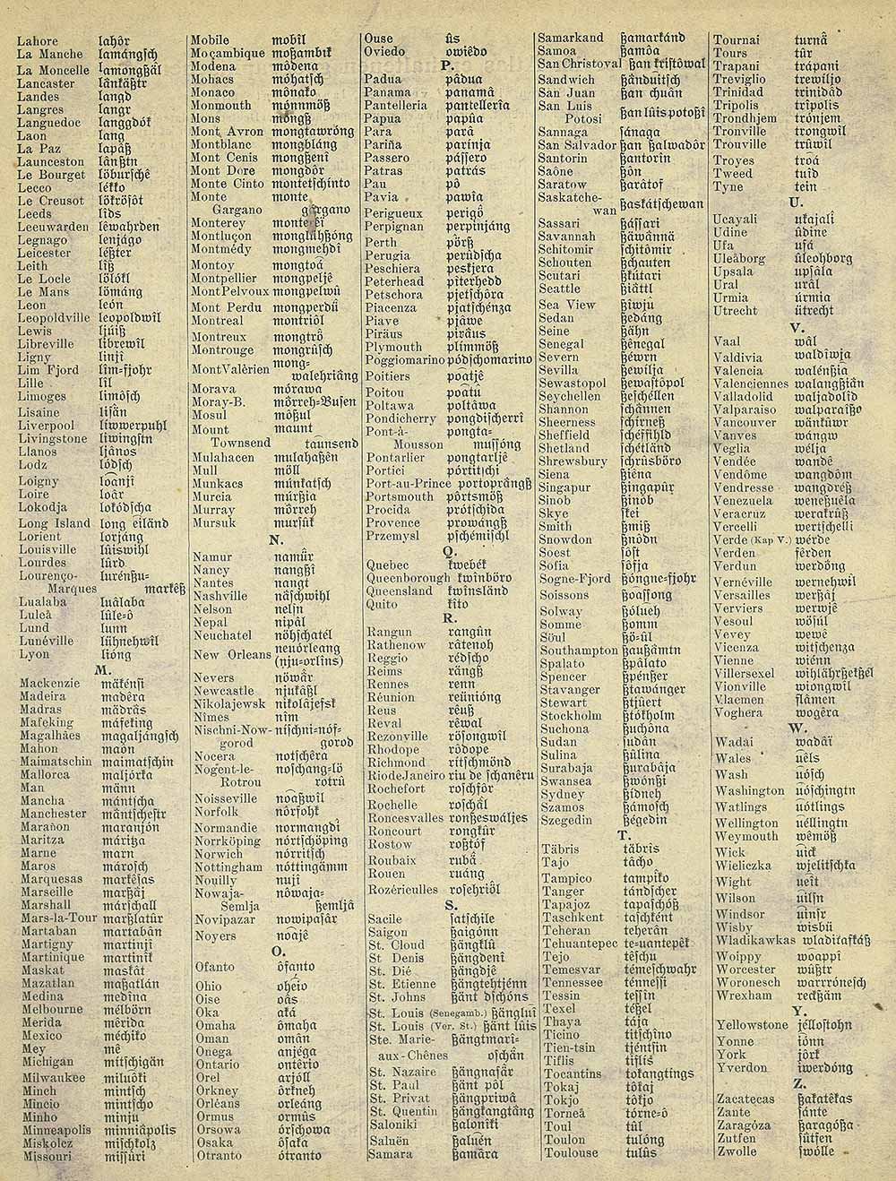 Index to geographic names 2, Andrees 'Berliner Schul-Atlas', 1916, page 60, published size to print borders 19.52 cm wide by 25.98 cm high.