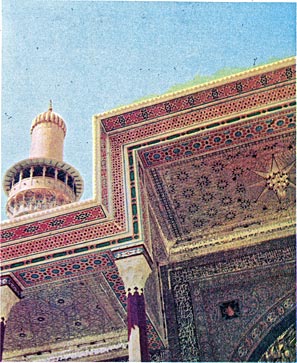 A Baghdad mosque, printed size 9.91cm wide x 12.12cm high